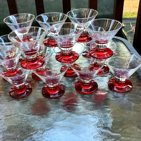 Other - Vintage Rare Gorgeous set of 16 Drink or dessert glasses. Excellent Condition